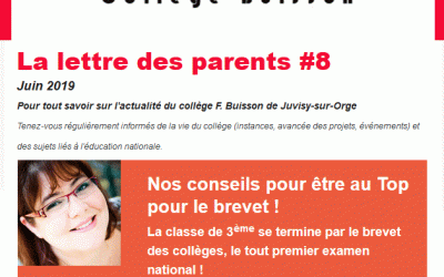 Brevet des Collèges : comment s’y préparer ? Mes conseils dans la lettre des parents RPCB