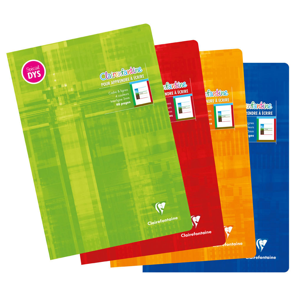 Des cahiers dys lignés spécialement conçus pour les jeunes présentant des difficultés de repérage visuospatial : dyslexie, dyspraxie, dysgraphie, dysorthographie, TDAH, TSA…